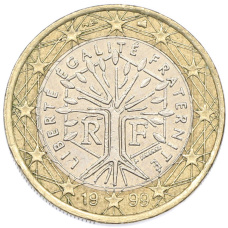Монета 1 евро 1999 года Франция (аверс)