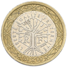 Монета 1 евро 2000 года Франция (аверс)
