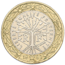 Монета 1 евро 1999 года Франция (аверс)