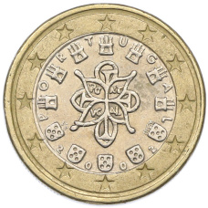 Монета 1 евро 2002 года Португалия (аверс)