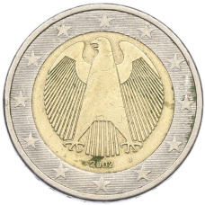Монета 2 евро 2002 года J Германия (аверс)