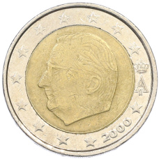 Монета 2 евро 2000 года Бельгия (аверс)