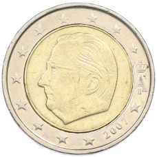 Монета 2 евро 2007 года Бельгия (аверс)