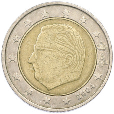 Монета 2 евро 2004 года Бельгия (аверс)