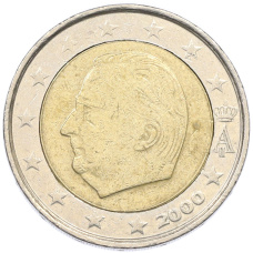 Монета 2 евро 2000 года Бельгия (аверс)