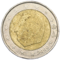 Монета 2 евро 2000 года Бельгия (аверс)