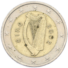 Монета 2 евро 2002 года Ирландия (аверс)
