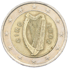 Монета 2 евро 2002 года Ирландия (аверс)