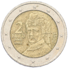 Монета 2 евро 2002 года Австрия (аверс)