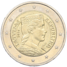 Монета 2 евро 2014 года Латвия (аверс)