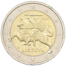 Монета 2 евро 2015 года Литва (аверс)