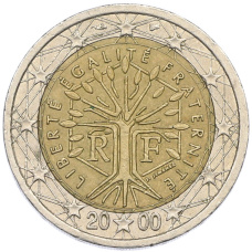 Монета 2 евро 2000 года Франция (аверс)