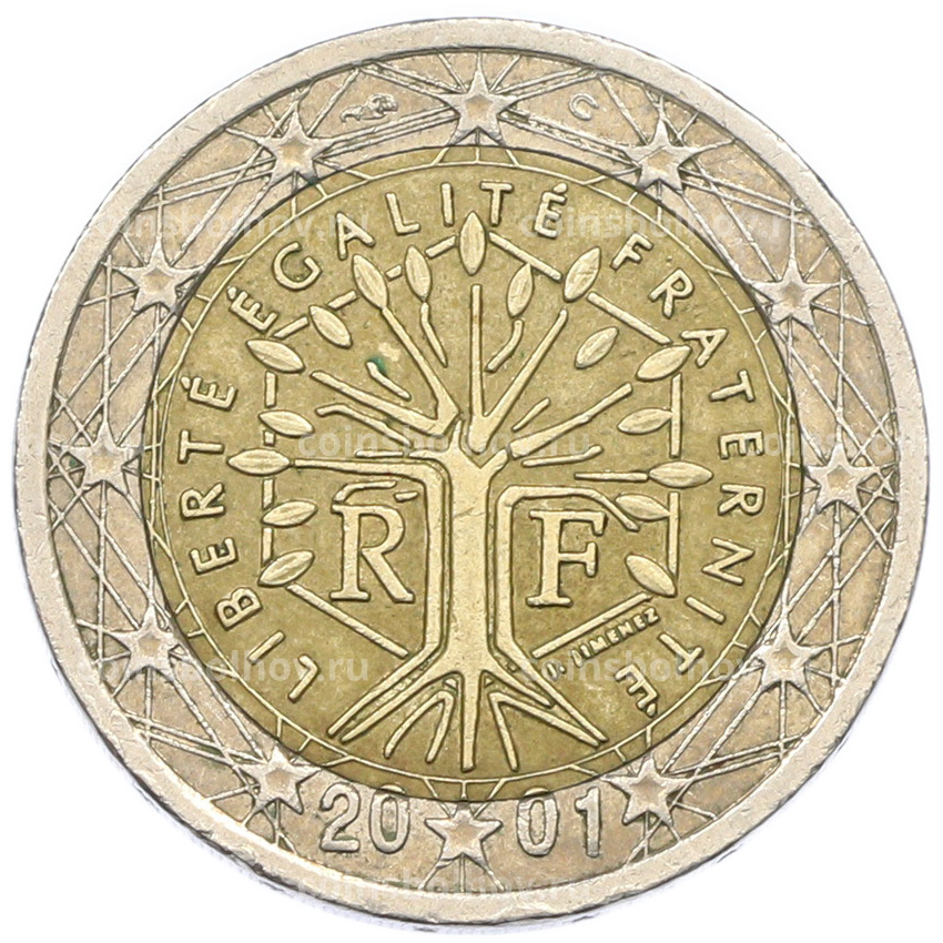 Монета 2 евро 2001 года Франция
