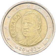 Монета 2 евро 2002 года Испания (аверс)