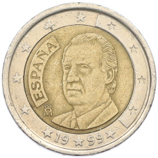 Монета 2 евро 1999 года Испания (аверс)