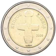 Монета 2 евро 2009 года Кипр (аверс)