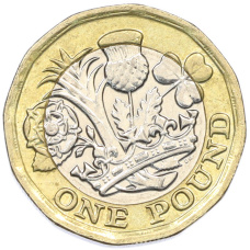 Монета 1 фунт 2016 года Великобритания (аверс)