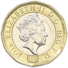 Монета 1 фунт 2016 года Великобритания (реверс)