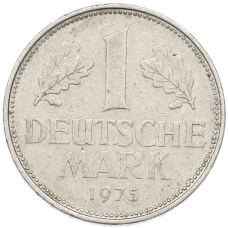 Монета 1 марка 1975 года D Западная Германия (ФРГ) (аверс)
