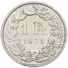 Монета 1 франк 1978 года Швейцария (аверс)