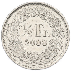 Монета 1/2 франка 2008 года Швейцария (аверс)