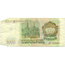 Банкнота 1000 рублей 1993 года (вид 2)