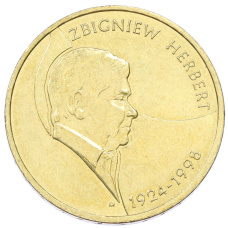 Монета 2 злотых 2008 года Польша «10 лет со дня смерти Збигнева Херберта» (аверс)