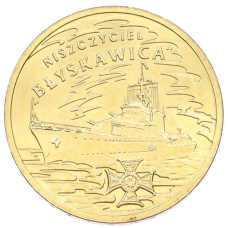 Монета 2 злотых 2012 года Польша «Польские суда — Эсминец Молния» (аверс)