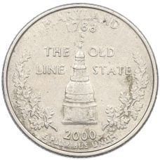 Монета 1/4 доллара (25 центов) 2000 года P США «Штаты и территории — Штат Мэриленд» (аверс)