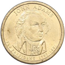 Монета 1 доллар 2007 года (D) США «2-й президент США Джон Адамс» (аверс)