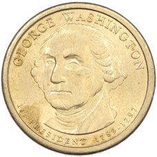 Монета 1 доллар 2007 года (D) США «1-й президент США Джордж Вашингтон» (аверс)
