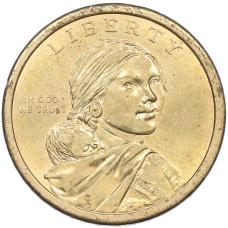 Монета 1 доллар 2009 года (P) США «Коренные американцы (Сакагавея) — Коренная американка сажает кукурузу» (реверс)