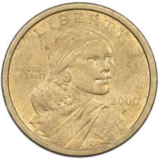 Монета 1 доллар 2000 года P США «Парящий орел» (Сакагавея) (аверс)