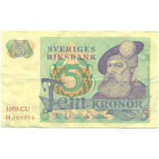 Банкнота 5 крон 1969 года Швеция