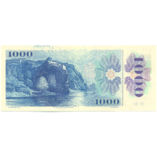 Банкнота 1000 крон 1993 года Чехословакия (Серия С — надпечатка на банкноте 1985) (вид 2)