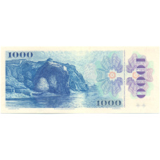Банкнота 1000 крон 1993 года Чехословакия (Серия U — надпечатка на банкноте 1985) (вид 2)
