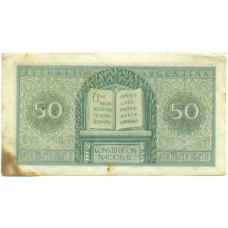 Банкнота 50 сентаво 1950-1951 года Аргентина (вид 2)