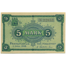 Банкнота 5 марок 1918 года Германия — город Франкфурт-на-Одере (Нотгельд)