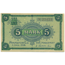 Банкнота 5 марок 1918 года Германия — город Франкфурт-на-Одере (Нотгельд)