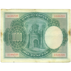 Банкнота 1000 песет 1925 года Испания (вид 2)