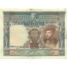 Банкнота 1000 песет 1925 года Испания