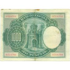 Банкнота 1000 песет 1925 года Испания (вид 2)
