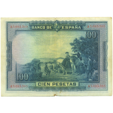 Банкнота 100 песет 1928 года Испания (вид 2)