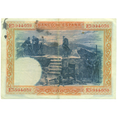 Банкнота 100 песет 1925 года Испания (вид 2)