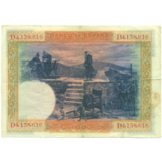 Банкнота 100 песет 1925 года Испания (вид 2)