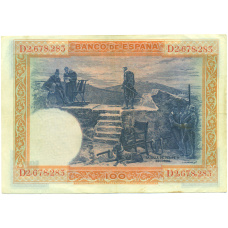 Банкнота 100 песет 1925 года Испания (вид 2)
