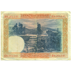 Банкнота 100 песет 1925 года Испания (вид 2)