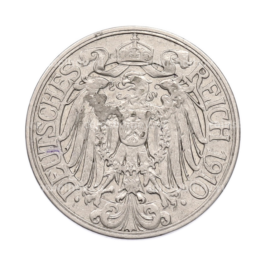 Монета 25 пфеннигов 1910 года A Германия