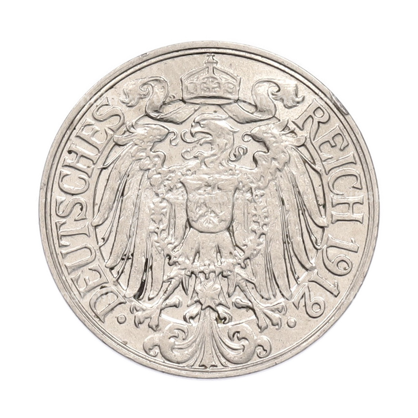 Монета 25 пфеннигов 1912 года D Германия