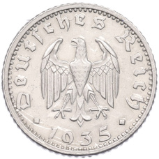 Монета 50 рейхспфеннигов 1935 года G Германия (аверс)